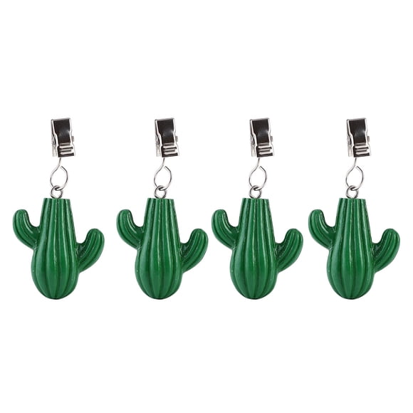 Set de 4 pinzas para mantel con pesos de cactus verde TwoFish