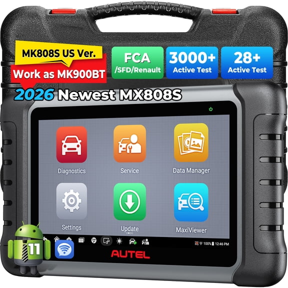 Autel MX808S Car Diagnostic Scan Tool, All System Diagnostics, 3000 Active Tests, 28 Services, 2-Year Free Updates