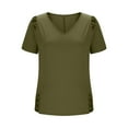 thumbnail image 5 of Women's Short Sleeve Cut Out Cold Shoulder Tops Deep V Neck T Shirts, 5 of 6