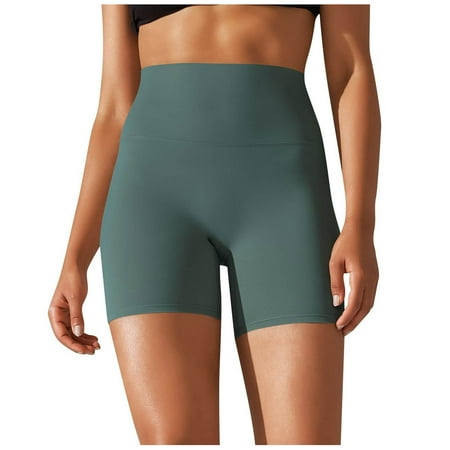 Summer Fashion Olyvenn Women s High Waist Yoga Shorts Tummy Control Workout Running Biker Hot Pants Yoga Shorts for Women Trendy 2024 Green 8