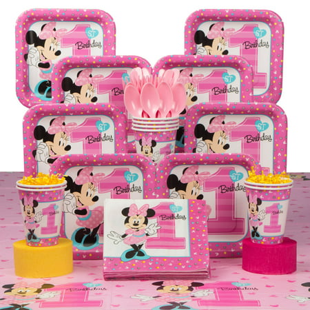 Minnie Mouse 1st Birthday Deluxe Kit (Serves 8