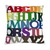 20" Chrochet Embroidered Rainbow Alphabet Decorative Throw Pillow