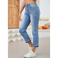 thumbnail image 3 of Chase Secret Womens Jeans High Waisted Straight Leg Ankle Jeans Casual Stretch Denim Pants, 3 of 6