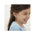 thumbnail image 3 of 925 Sterling Silver Girls Small Hoop Purple CZ Heart Dangle Earrings Toddler, 3 of 7