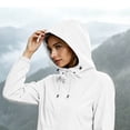 thumbnail image 4 of WRKEKC Windbreaker Jackets for Women Solid Color Long Sleeve Zip Up Hooded Waterproof Windproof Rain Coat with Pockets, 4 of 6