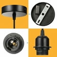 thumbnail image 4 of E27 pendant light with screw ring, 100cm adjustable fabric cable, pendant light compatible with lampshade, ideal socket for kitchen pendant light, black, 4 of 5
