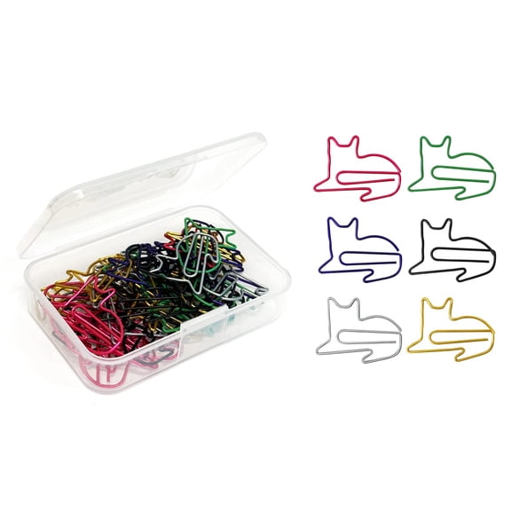 50 Pcs Paper Clips Multicolored Paper Clips Cute Paper Clips Journaling Supplies for Bookmark Study Gifts (Cat)