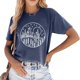 thumbnail image 2 of Camiseta informal de manga corta y cuello redondo estampada para mujer - Top de verano de color liso para el día a día, 2 of 5