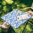 thumbnail image 4 of FKELYI Tie-Dye Blue Butterfly Print Anti-Dust Tablecloth Square Fitted Table Cloths Washable Outdoor Folding Table Cover with Elastic Edge for Kitchen Decoration, 34x34 inch, 4 of 6
