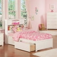 thumbnail image 2 of Leo & Lacey Lit Plateforme de Rangement Simple en Bois Massif de Style Transitionnel en Blanc, 2 of 8