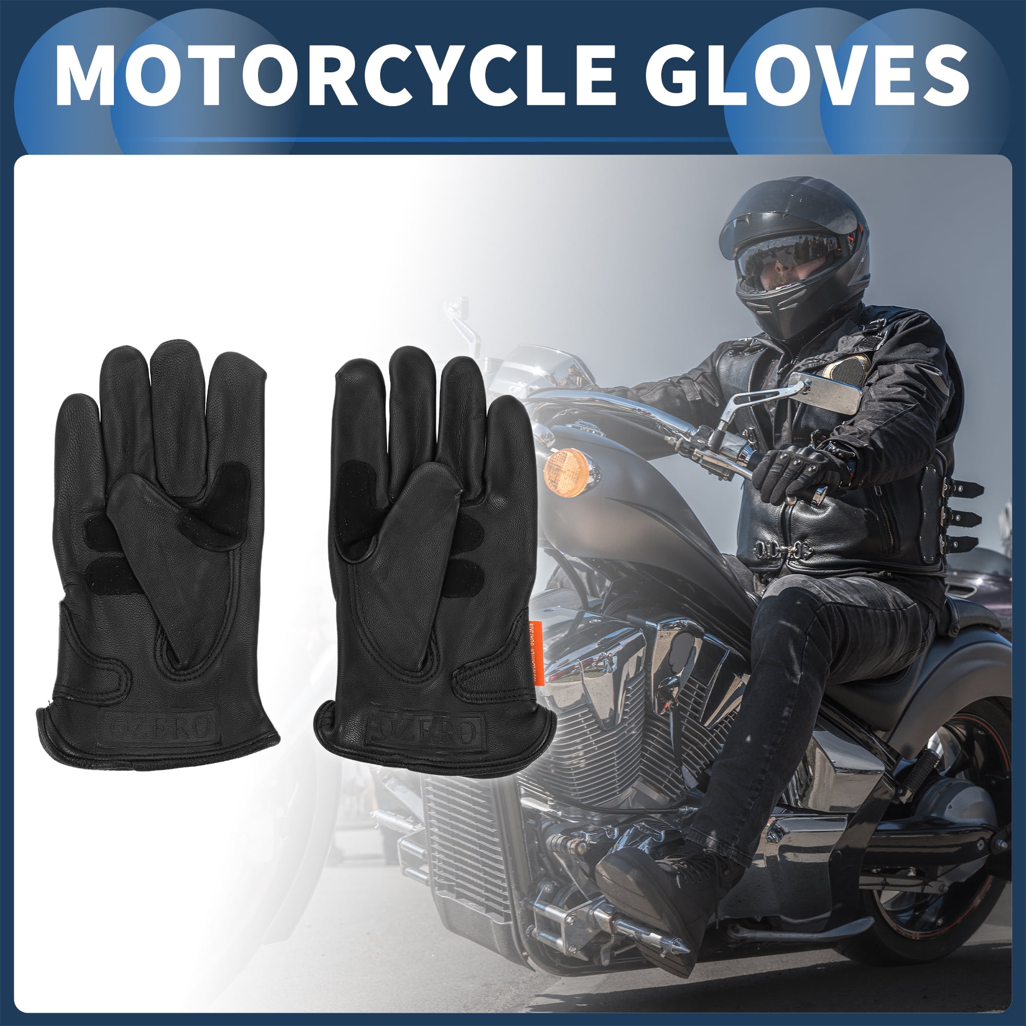 Unique Bargains Motorcycle Gloves, Off-Road Mountain Motorcross Motorbike Dirt Bike Bicycle Racing ATV UTV XL Black