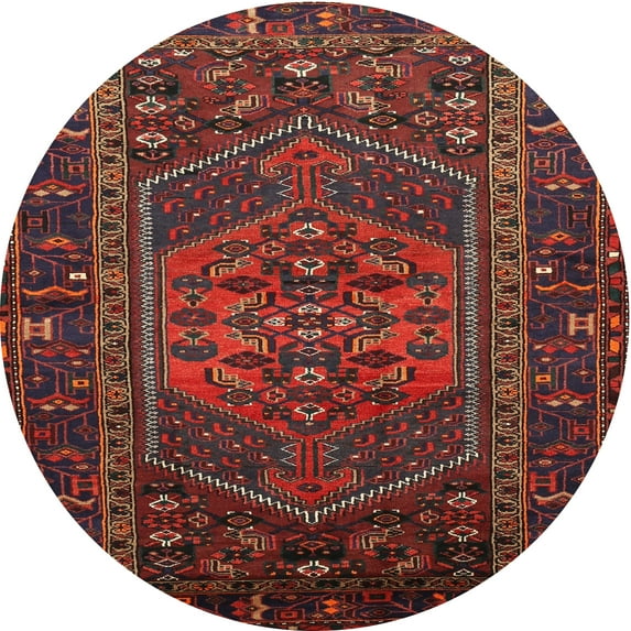 Ahgly Company Indoor Round Traditional Chestnut Brown Persian Area Rugs, 3' Round