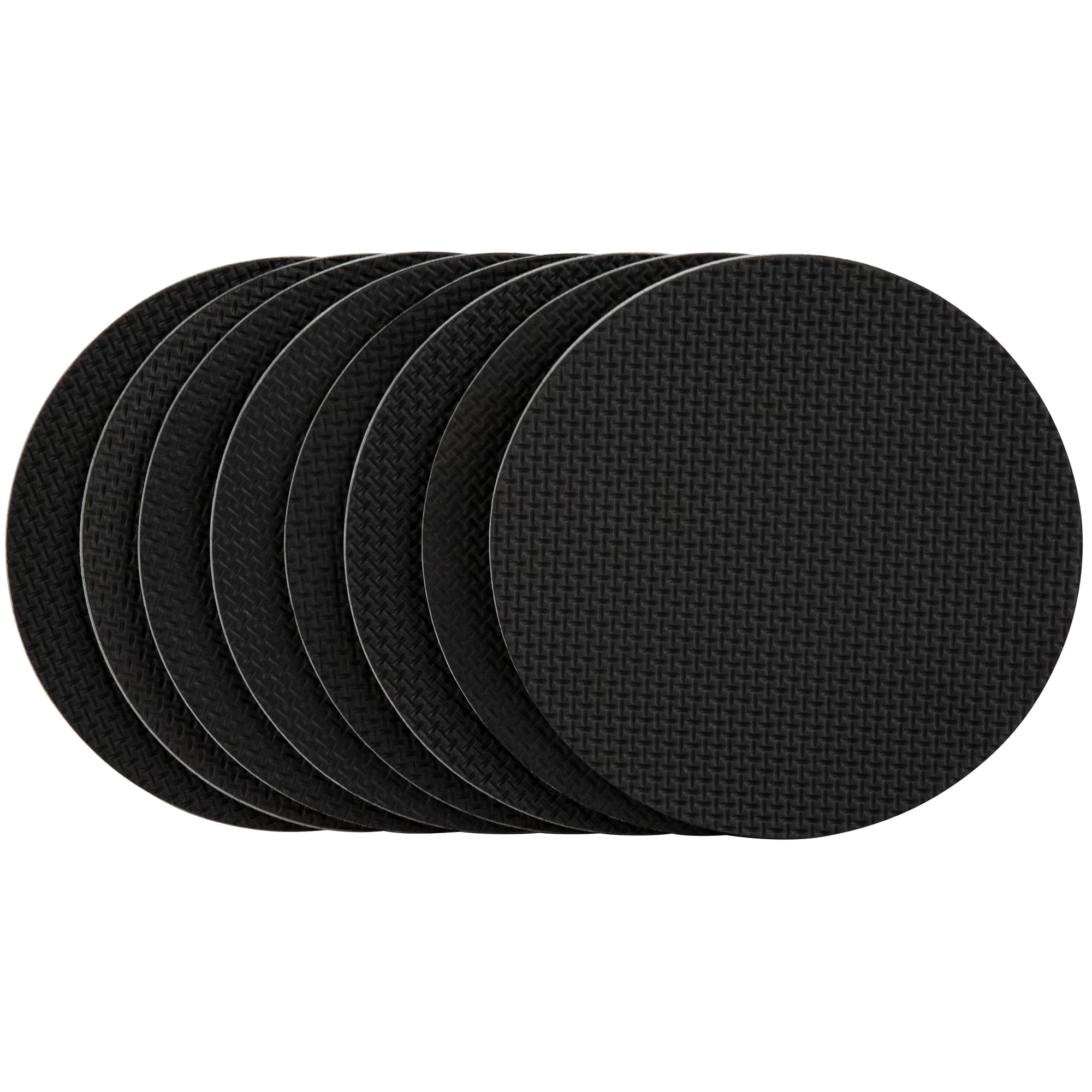 softtouch 4" Round SelfStick Gripper Pads, Black (8 Pack)