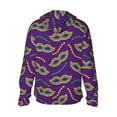 thumbnail image 3 of Uemuo Carnival Masks and Beads Pattern Women's Full Zip UPF 50+ Sun Protection Hoodie Jacket Long Sleeve Sun Shirt Hiking Outdoor Performance with Pockets-3X-Large, 3 of 9