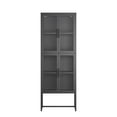 thumbnail image 2 of Benvolio 65.35-inch Black Four Door Metal Cabinet with Fluted Clear Doors, 2 of 2