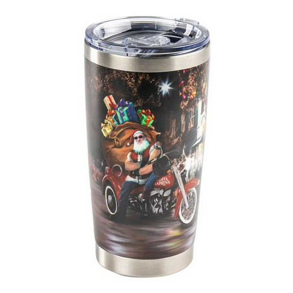 Harley-Davidson Biker Santa Travel Mug, Double-Wall Stainless Steel, 20 oz., Harley Davidson