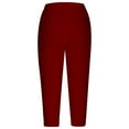 thumbnail image 6 of QATAINLAV Womens Floral Lace Stitching Capri Leggings Elastic High Waisted Stretch Soft Cropped Yoga Pants Solid Slim Legging Capris Wine L Camisas Para Hombres, 6 of 8