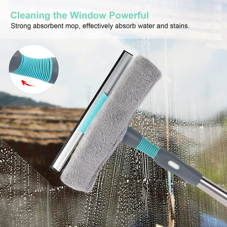 Window Cleaning Squeegee & Microfiber Scrubber