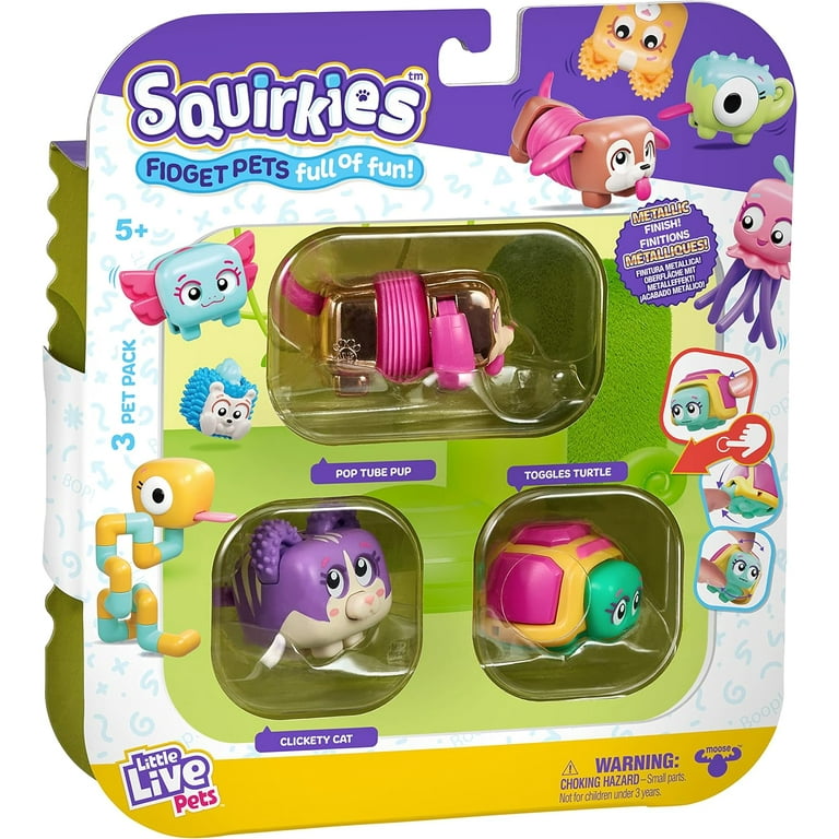 Little Live Pets - Squirkies: 3 Pack: Metallic Pop Tube Pup