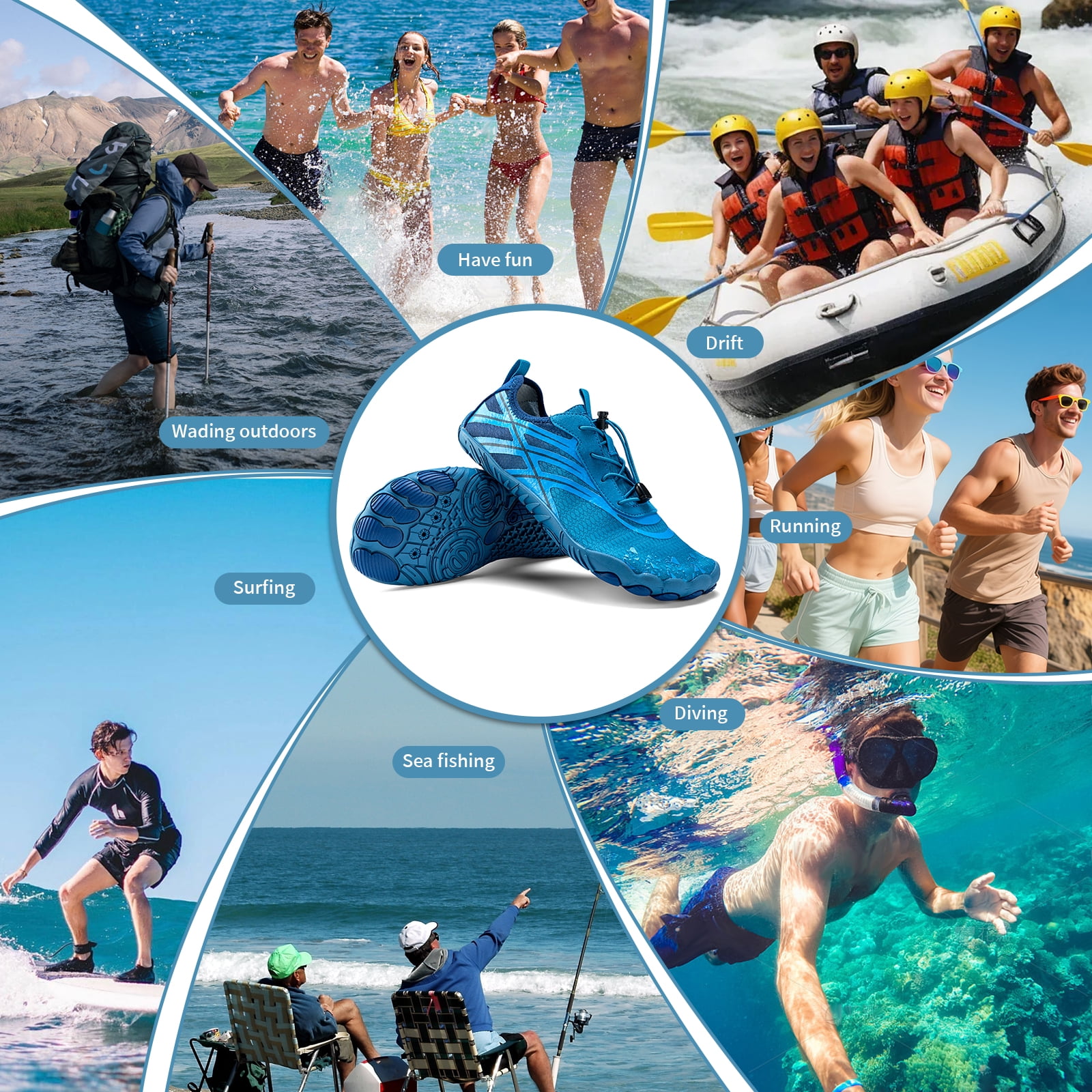 Hike Barefoot Water Shoes for Women Men Wide Toe Box Non-Slip Quick-Dry for Beach Hiking Swim