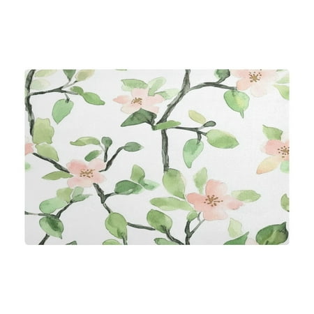 

Peach Blossom Pattern Kitchen Leather Drying Mat with Silica Gel Absorbent Layer 11.8 x17.7