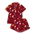 thumbnail image 4 of Summer Sales Womens Pajama Sets Satin Fall Pumpkin Print Short Sleeve Button Loungewear Halloween Pajama Sets for Women 2 Piece, 4 of 4