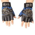 thumbnail image 5 of Sarapandan Men's Punk Half-Finger Leather Rivet Gloves for Motorcycle Riding & Outdoor Adventures Pirate-Skeleton Gloves, 5 of 5