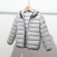 thumbnail image 2 of GigrtiJin Toddler Kids Boys Girls Puffer Jacket Winter Warm Cotton Padded down Jacket Solid Color Hooded Coat, 2 of 3