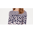 thumbnail image 2 of Charter Club Women's Floral-Print Boat-Neck Top Blue Size X-Large, 2 of 3