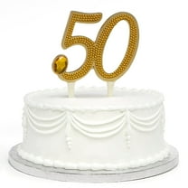 Gilded 50th Anniversary Cake Topper - 6 Inches Tall (20836)