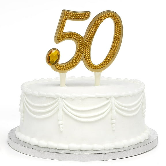 Gilded 50th Anniversary Cake Topper - 6 Inches Tall (20836)