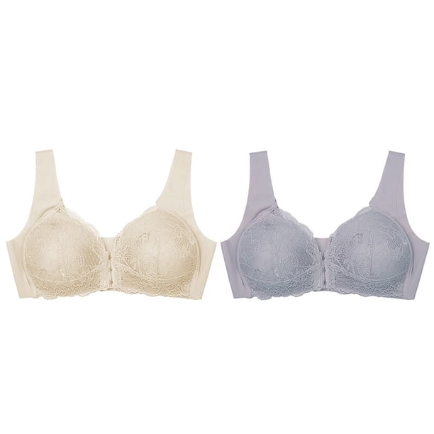 2 uds. Bralette Sexy con cierre frontal de encaje de talla grande Sujetador Push Up ropa interior Crop Top M-5XL sujetador sin costuras lencería femenina Deng Xun unisex