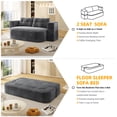 thumbnail image 6 of MDAQMD 78.7" Convertible Folding Sofa Bed Queen Sleeper Sofa (can Also be Used as a Cushion/Blanket) Corduroy Floor Couch Foam Folding Mattress Sleeper for Living Room Apartment Dark Grey, 6 of 11
