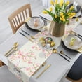 thumbnail image 2 of Easter Watercolor Rabbit Cherry Blossom Table Runner Wedding Decors for Dining Table Decoration Table Cover, 2 of 6