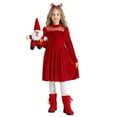 thumbnail image 5 of Afdoent Toddler Girls Dress Christmas Girls Long Sleeve Party Dress With Flounce Hem Netting Pageant Gown For And Performance 5-6 Years, 5 of 9