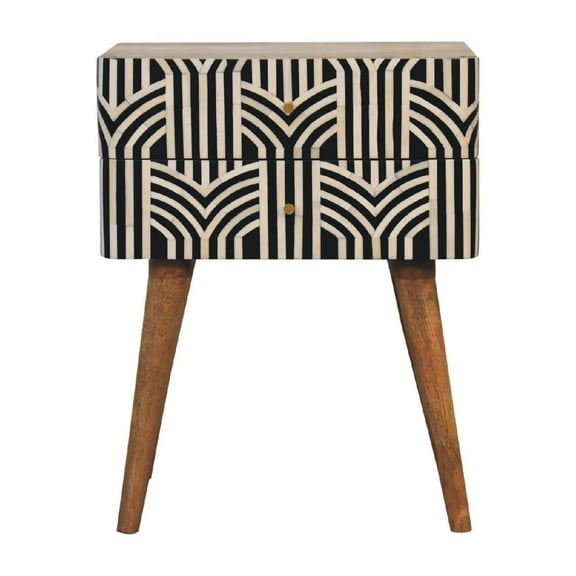Lesuto Edessa Bone Inlay nightstand - Nordic Style, Wood, 1 Drawers