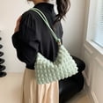 thumbnail image 3 of Bolso de mano de pana suave a cuadros para debajo del brazo, moderno, sencillo, de color liso, color verde, 3 of 5