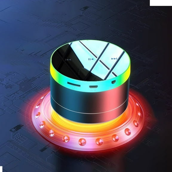 Nkmbld Outdoor Stereo Speakers Subwoofer Outdoor Mini Colored Light Crystal Glass Wireless Bluetooth Speaker, Black