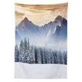 thumbnail image 3 of Ambesonne Winter Tablecloth Rectangular Table Cover, Land Pines, 60"x90", Caramel White Black, 3 of 4