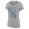 thumbnail image 2 of Women's G-III 4Her by Carl Banks Heather Gray New York Knicks Super-Slim Fit Lightweight Basketball Love T-Shirt, 2 of 3
