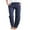 B Blue, variant on Womens Drawstring Elastic Waist Casual Pants Solid Color Trousers with Pockets