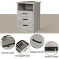 ADORNEVE Grey Nightstand with USB Charging Station, 3 Drawers and Open