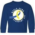 thumbnail image 3 of Inktastic World Down Syndrome Day with Yellow and Blue Ribbon Long Sleeve Youth T-Shirt, 3 of 5