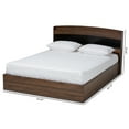 thumbnail image 3 of Baxton Studio Christopher Modern and Contemporary Rustic Walnut Brown Finished Wood Queen Size Platform Bed with Shelves, 3 of 7
