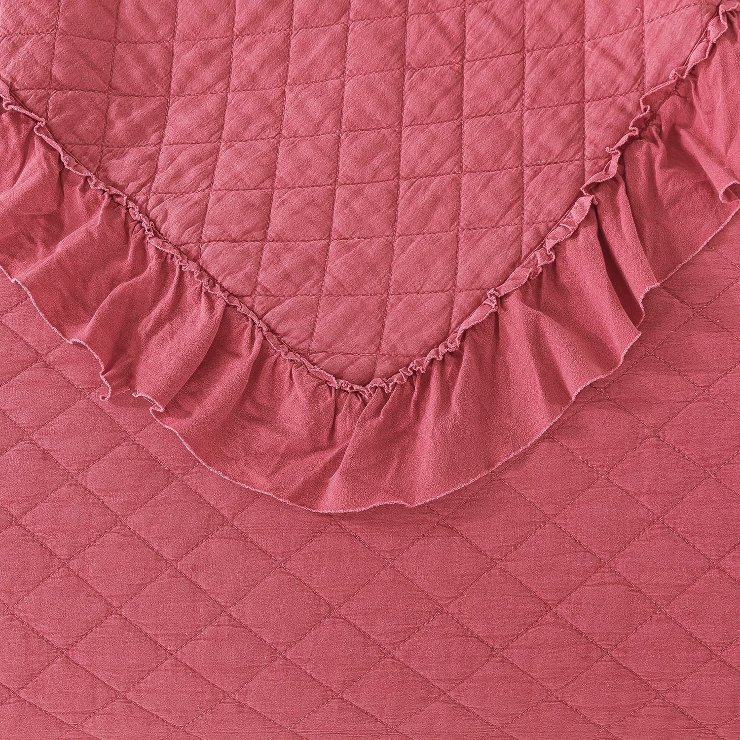 JML 3 Piece Quilt Set Queen,Stone Washed Microfiber Bedspread Coverlet,Camellia 88"x92"