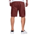 thumbnail image 6 of Cargo Shorts for Men Relaxed Fit Fishing Chino Shorts with Pockets Knee Length Summer Casual Work Bermudas,Wine,3XL, 6 of 8