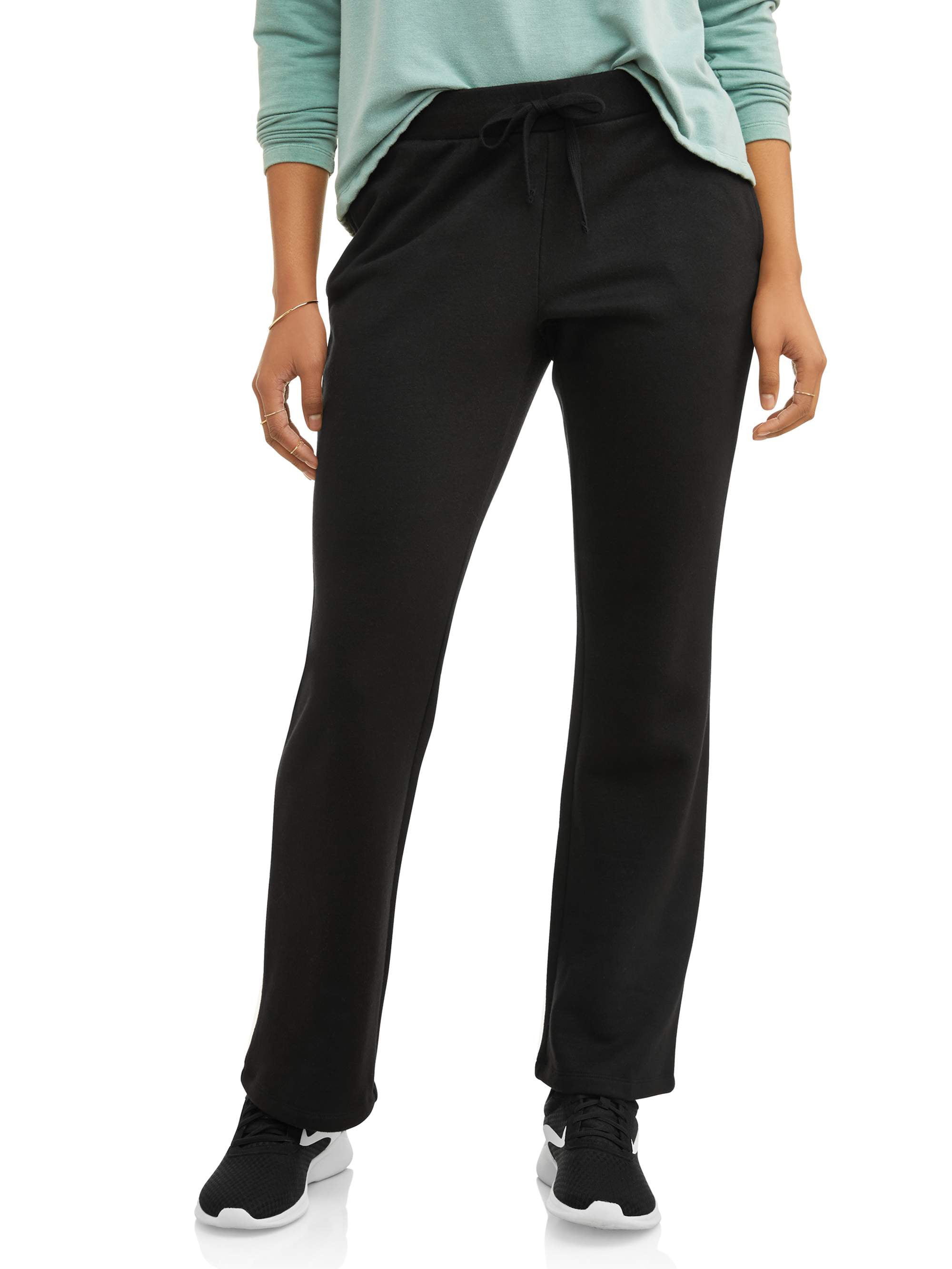 Athletic Works Women's Athleisure Fleece Pants with Front Pockets ...