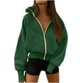 thumbnail image 2 of Women's Out Open Front Hoodie Sweatshirts 2025 Cropped Shirts Tops Drop Shoulder Hoodies Shirts with Pockets Oversized Hooded Coat Fashion Womens Autumn Outfits Jackets Stylish Casual Coats, 2 of 7