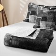 thumbnail image 4 of Erosebridal Monochrome Square Quilt King for Women Men, Gray Textured Block Print King Coverlet Set, 3pcs, 4 of 7