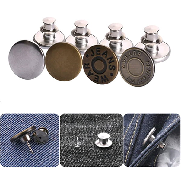 No Sew Instant Button 17mm Detachable Pants Button replacement（4 style） Fachoige 20Pcs Button Pins for Jeans